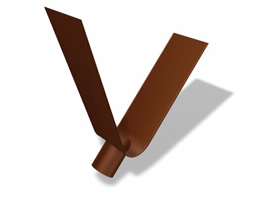 PREFA vyústění nástřešního žlabu z hliníku, tmavě hnědá, Ø 100 mm, spolehlivé řešení pro instalaci okapového systému.