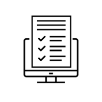 Clipart obrázku obrazovky s kontrolním seznamem - ukázka formuláře